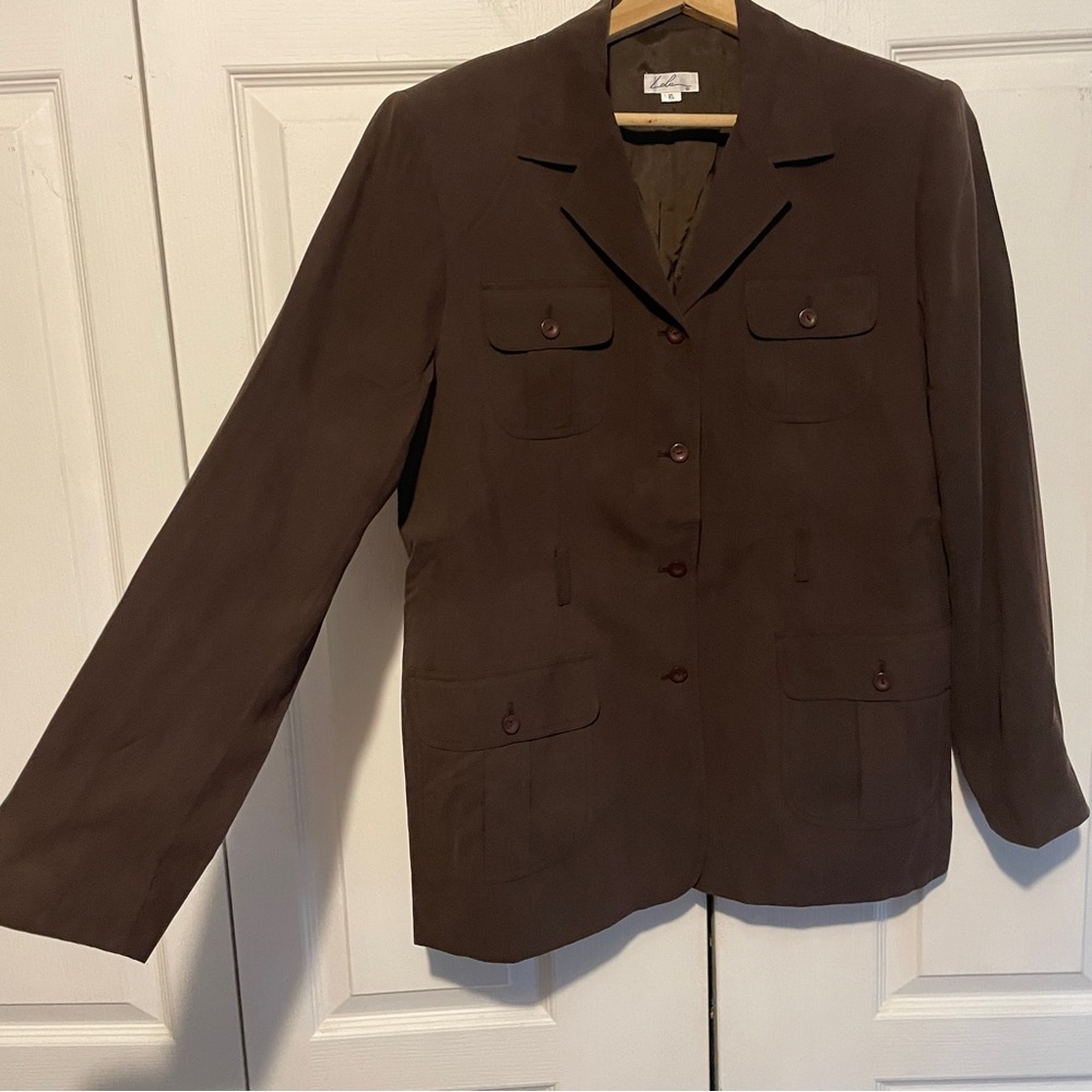 100% SILK 90s Jacket Scandi Girl Minimalist